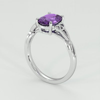 1.67 Ct. Purple Sapphire Ring, 18K White Gold 2