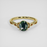 2.20 Ct. Green Sapphire Ring, 14K Yellow Gold 1