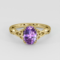 2.03 Ct. Pinkish Purple Sapphire Ring, 14K Yellow Gold 1