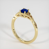 0.57 Ct. Blue Sapphire Ring, 18K Yellow Gold 2
