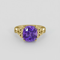 6.31 Ct. Purple Amethyst Ring, 18K Yellow Gold 1