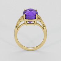 6.31 Ct. Purple Amethyst Ring, 18K Yellow Gold 3