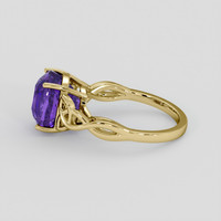 6.31 Ct. Purple Amethyst Ring, 18K Yellow Gold 4