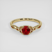 0.99 Ct. Ruby Ring, 18K Yellow Gold 1