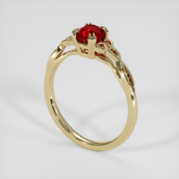 0.99 Ct. Ruby Ring, 18K Yellow Gold 2