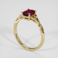 1.03 Ct. Pinkish Red Ruby Ring, 18K Yellow Gold 2