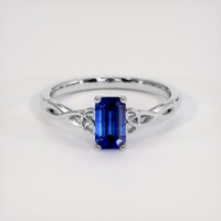 1.20 Ct. Blue Sapphire Ring, 14K White Gold 1