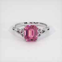 2.08 Ct. Pink Sapphire Ring, 14K White Gold 1