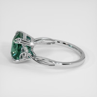 4.03 Ct. Bluish Green Sapphire Ring, 14K White Gold 4