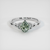 1.22 Ct. Green Sapphire Ring, 14K White Gold 1