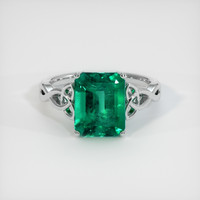 3.05 Ct. Emerald Ring, 18K White Gold 1