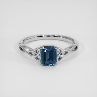 1.57 Ct. Greenish Blue Sapphire Ring, 18K White Gold 1