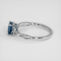 1.57 Ct. Greenish Blue Sapphire Ring, 18K White Gold 4