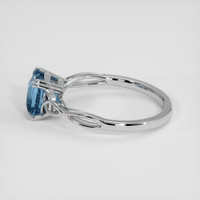 2.00 Ct. Greenish Blue Sapphire Ring, 18K White Gold 4