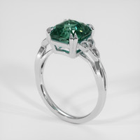 4.03 Ct. Bluish Green Sapphire Ring, 18K White Gold 2