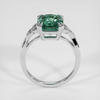 4.03 Ct. Bluish Green Sapphire Ring, 18K White Gold 3