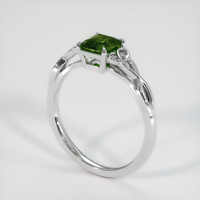 1.00 Ct. Green Sapphire Ring, 18K White Gold 2