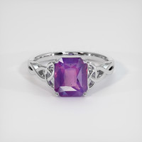 4.05 Ct. Pinkish Purple Sapphire Ring, 18K White Gold 1