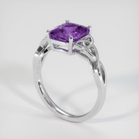 4.05 Ct. Pinkish Purple Sapphire Ring, 18K White Gold 3