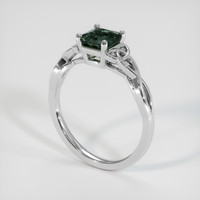 1.65 Ct. Bluish Green Sapphire Ring, 18K White Gold 2
