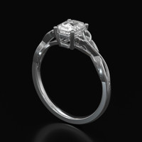 1.07 Ct. White Sapphire Ring, 18K White Gold 2