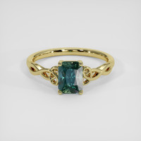 1.58 Ct. Bluish Green Sapphire Ring, 14K Yellow Gold 1