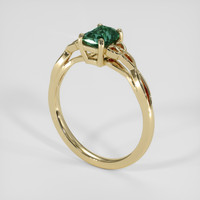 1.07 Ct. Bluish Green Sapphire Ring, 14K Yellow Gold 2