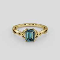 1.80 Ct. Bluish Green Sapphire Ring, 14K Yellow Gold 1