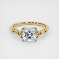 1.23 Ct. Greyish Blue Sapphire Ring, 18K Yellow Gold 1