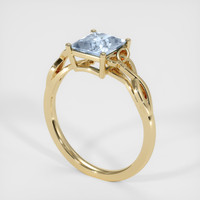 1.23 Ct. Greyish Blue Sapphire Ring, 18K Yellow Gold 2
