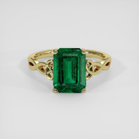 3.04 Ct. Emerald Ring, 18K Yellow Gold 1