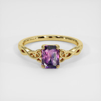 1.10 Ct. Bi Color Sapphire Ring, 18K Yellow Gold 1