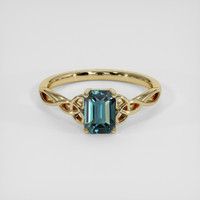 1.80 Ct. Bluish Green Sapphire Ring, 18K Yellow Gold 1