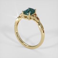 1.80 Ct. Bluish Green Sapphire Ring, 18K Yellow Gold 2