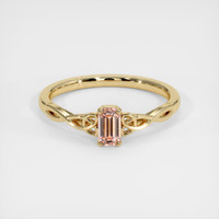 0.61 Ct. Padparadscha Sapphire Ring, 18K Yellow Gold 1