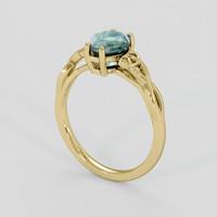 1.44 Ct. Bluish Green Sapphire Ring, 18K Yellow Gold 2