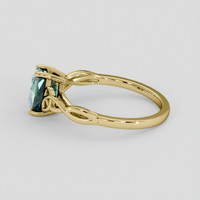 1.44 Ct. Bluish Green Sapphire Ring, 18K Yellow Gold 4
