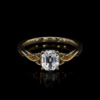 1.07 Ct. White Sapphire Ring, 18K Yellow Gold 1