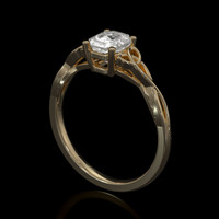 1.07 Ct. White Sapphire Ring, 18K Yellow Gold 2