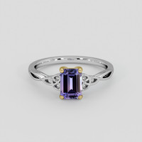 1.07 Ct. Purple Sapphire Ring, 14K Yellow & White 1