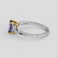 1.07 Ct. Purple Sapphire Ring, 14K Yellow & White 4