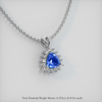 0.95 Ct. Sapphire Pendant, Platinum 950 2