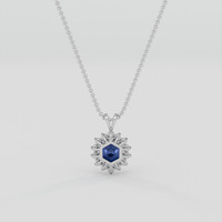 0.82 Ct. Blue Sapphire Pendant, Platinum 950 3