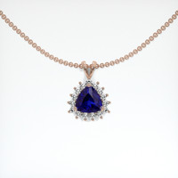 0.66 Ct. Blue Sapphire Pendant, 14K Rose Gold 1