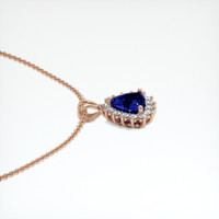 0.66 Ct. Blue Sapphire Pendant, 14K Rose Gold 3