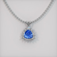 0.95 Ct. Sapphire Pendant, 14K White Gold 1