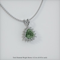 1.33 Ct. Green Sapphire Pendant, 14K White Gold 2