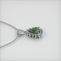 1.33 Ct. Green Sapphire Pendant, 14K White Gold 3