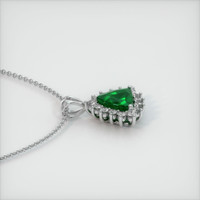 1.42 Ct. Emerald  Pendant - 18K White Gold