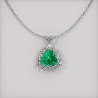1.53 Ct. Emerald  Pendant - 18K White Gold